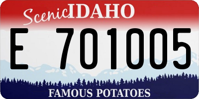 ID license plate E701005