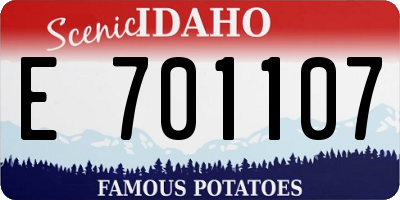 ID license plate E701107