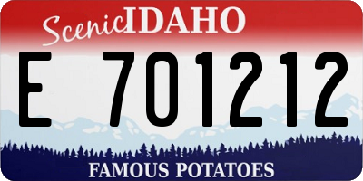ID license plate E701212