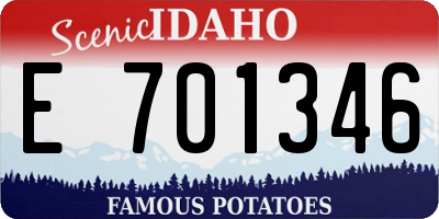 ID license plate E701346