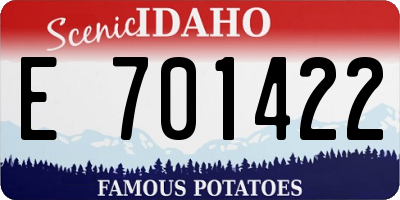 ID license plate E701422