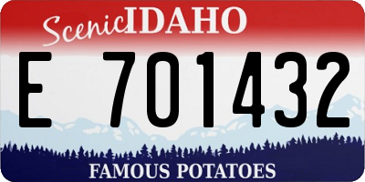 ID license plate E701432