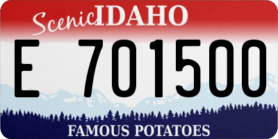 ID license plate E701500