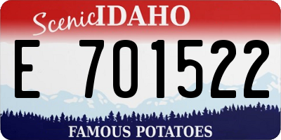 ID license plate E701522