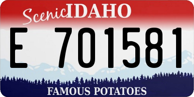 ID license plate E701581