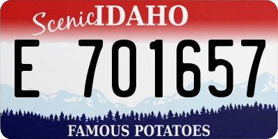 ID license plate E701657