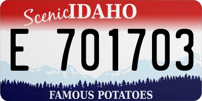 ID license plate E701703