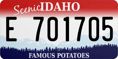 ID license plate E701705