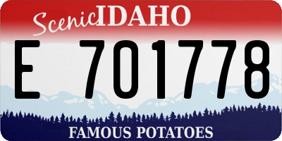 ID license plate E701778