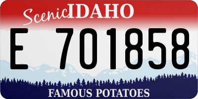 ID license plate E701858