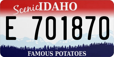ID license plate E701870