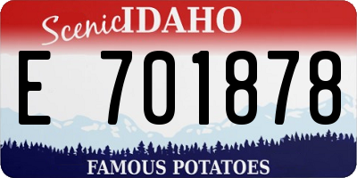 ID license plate E701878