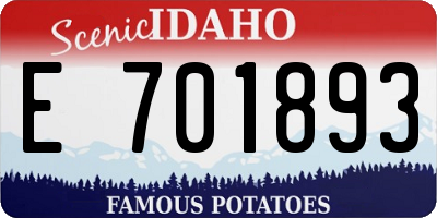 ID license plate E701893