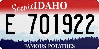 ID license plate E701922