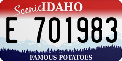 ID license plate E701983