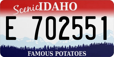 ID license plate E702551