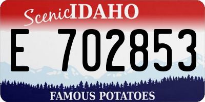 ID license plate E702853