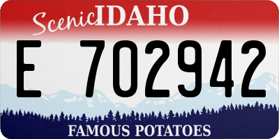 ID license plate E702942