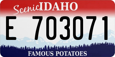 ID license plate E703071