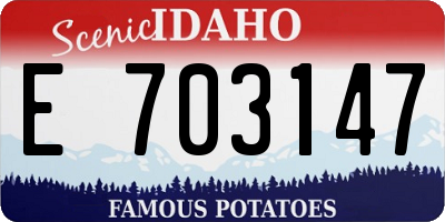 ID license plate E703147