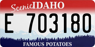 ID license plate E703180
