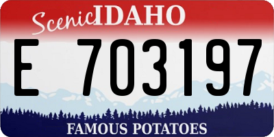 ID license plate E703197