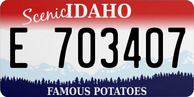 ID license plate E703407