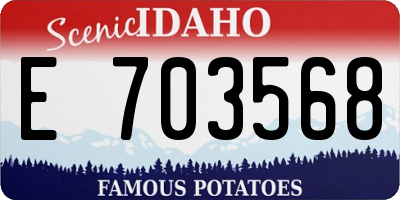 ID license plate E703568