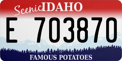 ID license plate E703870