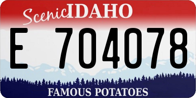 ID license plate E704078