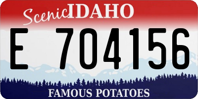ID license plate E704156