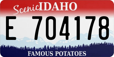ID license plate E704178