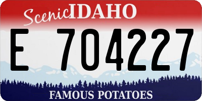 ID license plate E704227
