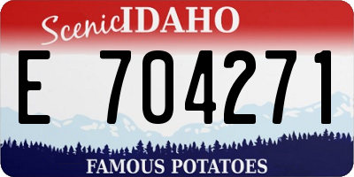 ID license plate E704271