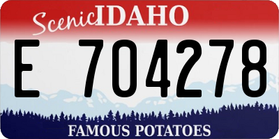 ID license plate E704278