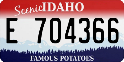 ID license plate E704366