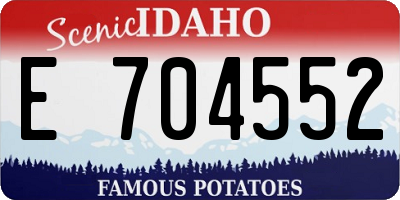 ID license plate E704552