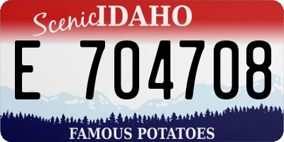 ID license plate E704708