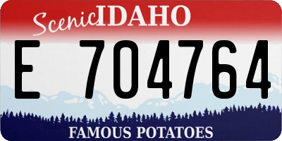 ID license plate E704764