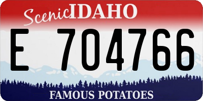 ID license plate E704766