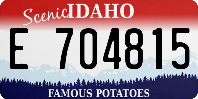 ID license plate E704815