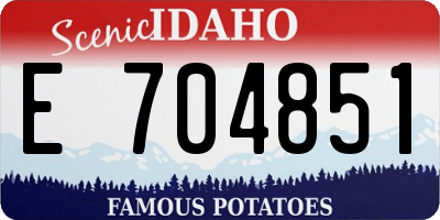 ID license plate E704851