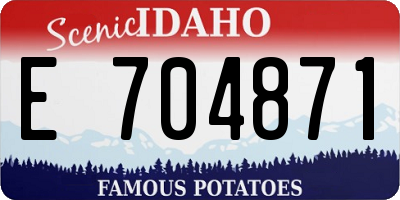 ID license plate E704871