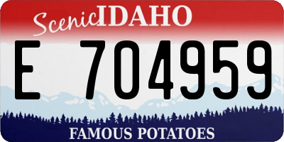 ID license plate E704959