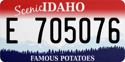 ID license plate E705076