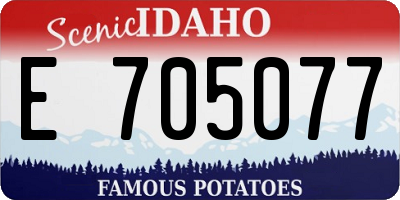 ID license plate E705077