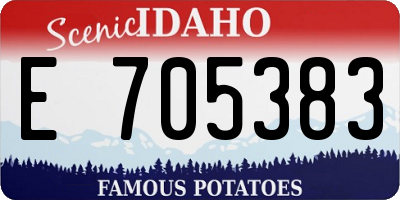 ID license plate E705383