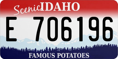 ID license plate E706196