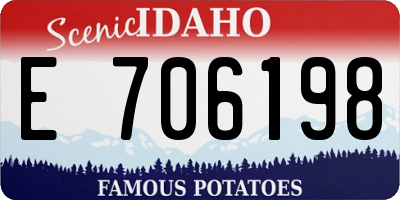 ID license plate E706198