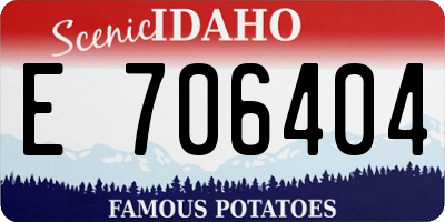 ID license plate E706404